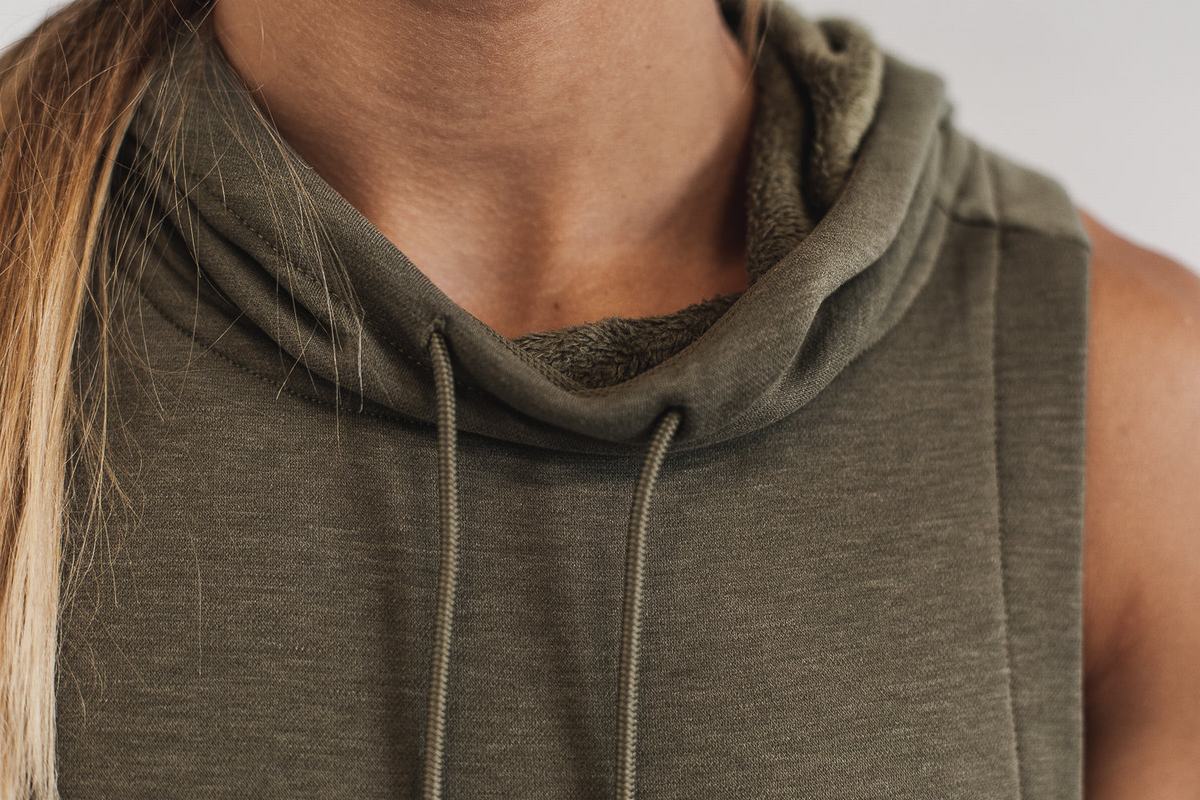 Sweat À Capuche Nobull Microplush Sans Manches Femme Vert | JE5627043