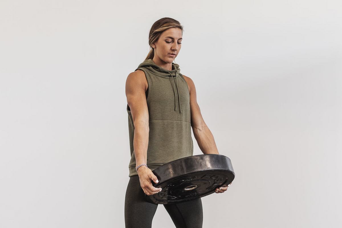 Sweat À Capuche Nobull Microplush Sans Manches Femme Vert | JE5627043