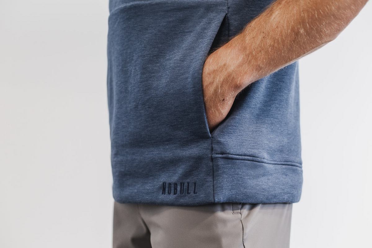 Sweat À Capuche Nobull Microplush Sans Manches Homme Grise Foncé | LH7634921