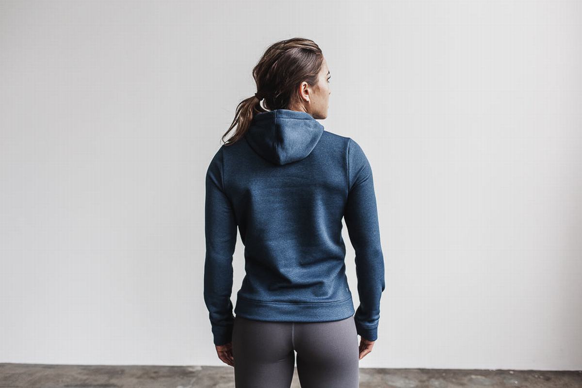 Sweat À Capuche Nobull Performance Femme Grise Bleu | BQ7138906