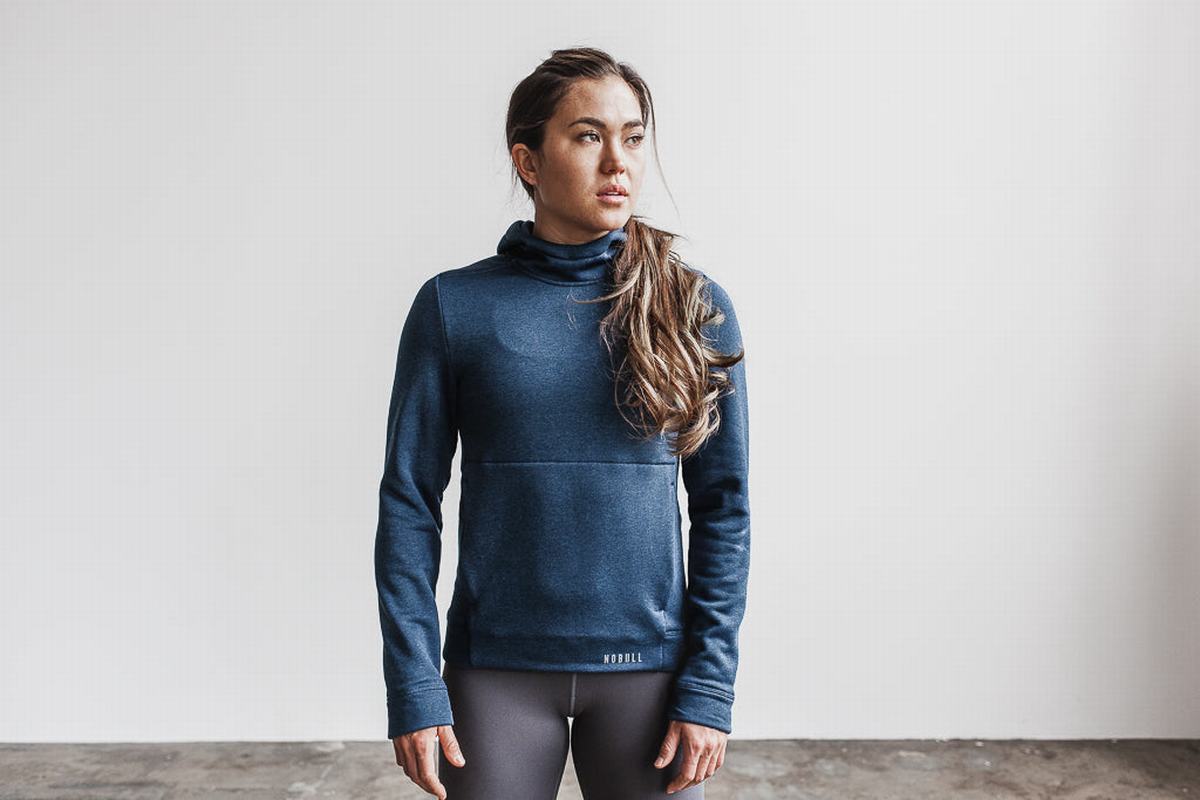 Sweat À Capuche Nobull Performance Femme Grise Bleu | BQ7138906