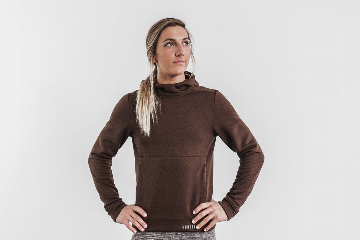 Sweat À Capuche Nobull Performance Femme Cafe | DE9524637