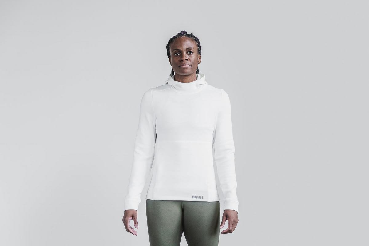Sweat À Capuche Nobull Performance Femme Blanche | LP2614507