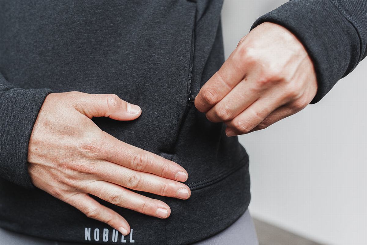Sweat À Capuche Nobull Performance Femme Grise Foncé | VR5360192