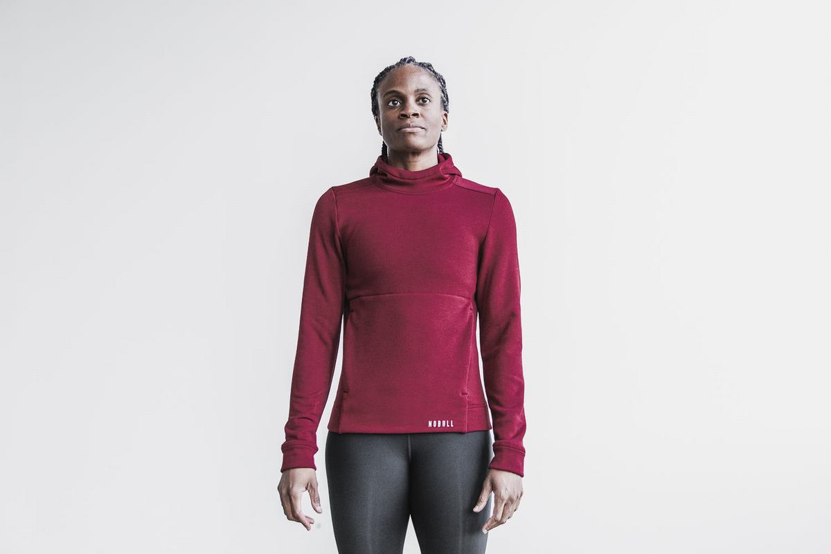 Sweat À Capuche Nobull Performance Femme Rouge Foncé | VU8914672