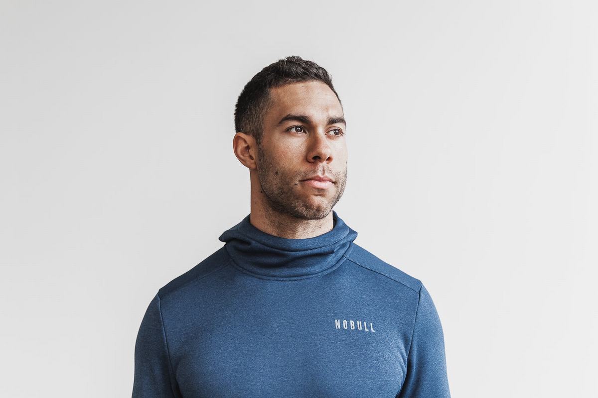 Sweat À Capuche Nobull Performance Homme Grise Bleu | HF3170428