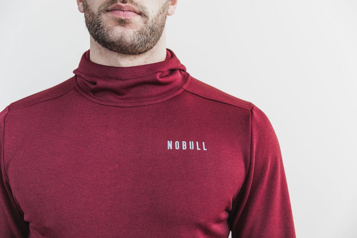 Sweat À Capuche Nobull Performance Homme Rouge Foncé | QB2041683