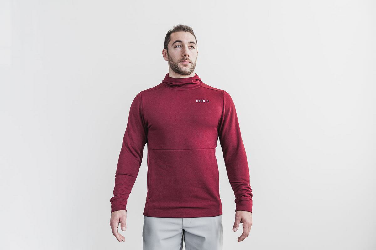 Sweat À Capuche Nobull Performance Homme Rouge Foncé | QB2041683
