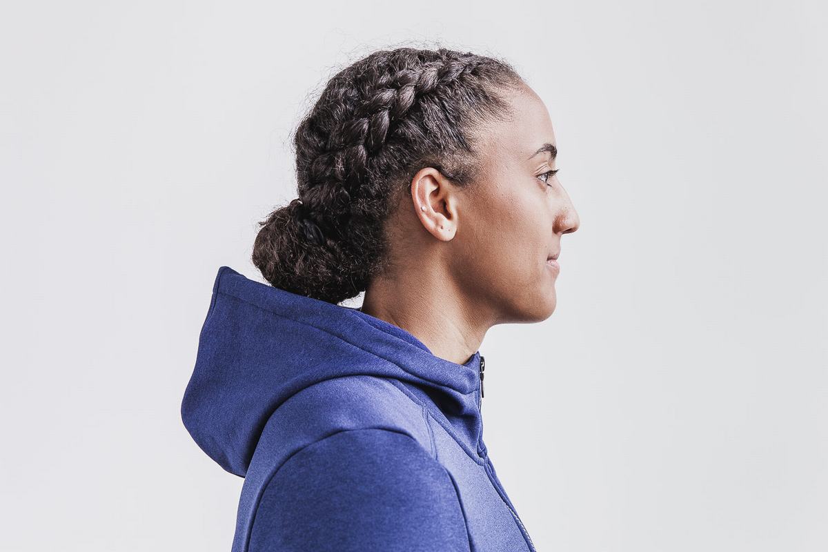 Sweat À Capuche Nobull Performance Zip-up Femme Bleu Marine | BP7496012