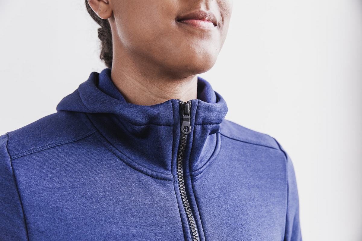 Sweat À Capuche Nobull Performance Zip-up Femme Bleu Marine | BP7496012