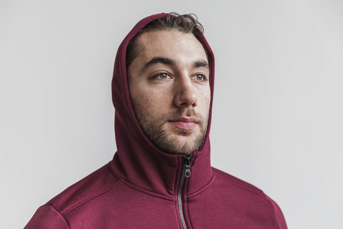 Sweat À Capuche Nobull Performance Zip-up Homme Rouge Foncé | HJ8319572