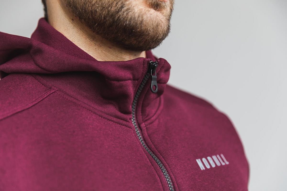 Sweat À Capuche Nobull Performance Zip-up Homme Rouge Foncé | HJ8319572