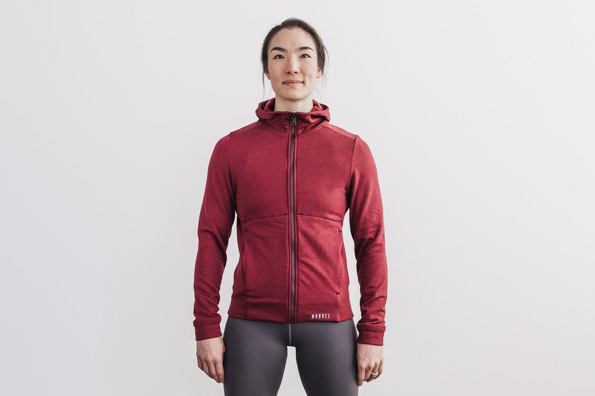 Sweat À Capuche Nobull Performance Zip-up Femme Grise Bleu | IK3268047