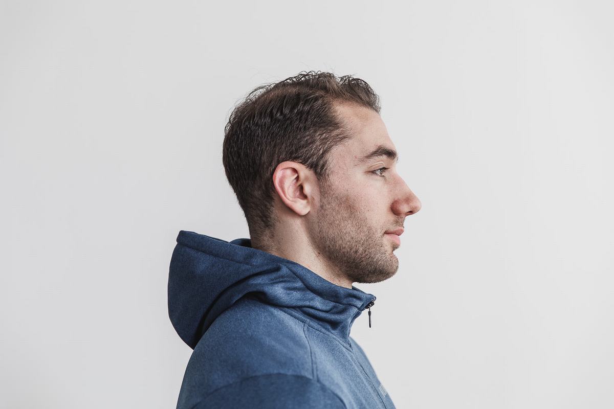 Sweat À Capuche Nobull Performance Zip-up Homme Grise Bleu | LB1723948