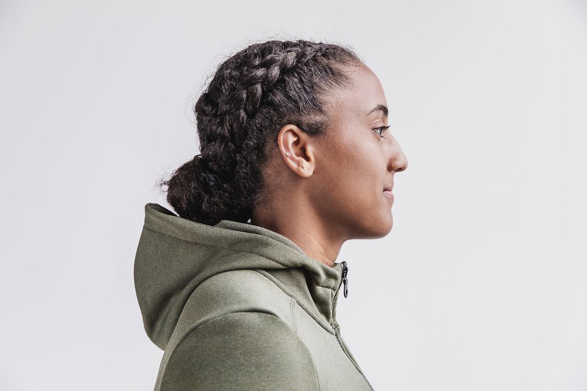 Sweat À Capuche Nobull Performance Zip-up Femme Vert | MJ7142865