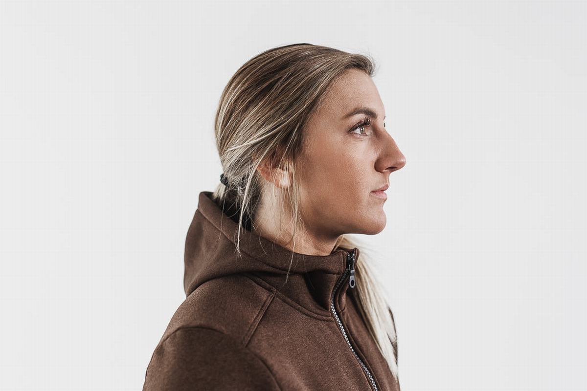 Sweat À Capuche Nobull Performance Zip-up Femme Grise Foncé | OG5094178