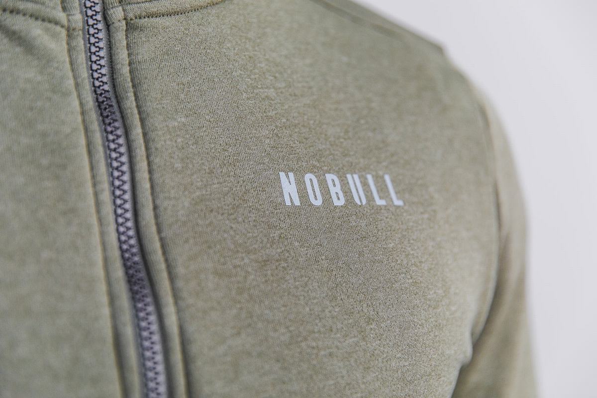 Sweat À Capuche Nobull Performance Zip-up Homme Vert | ZY3798401