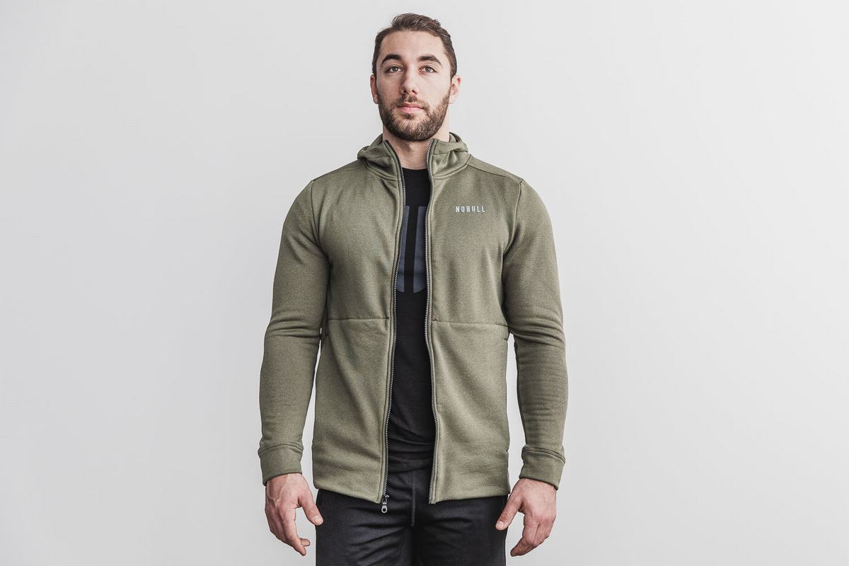 Sweat À Capuche Nobull Performance Zip-up Homme Vert | ZY3798401