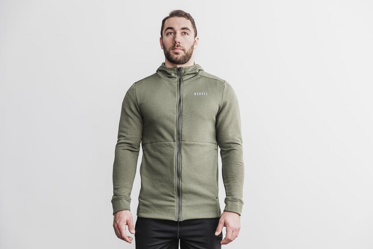 Sweat À Capuche Nobull Performance Zip-up Homme Vert | ZY3798401