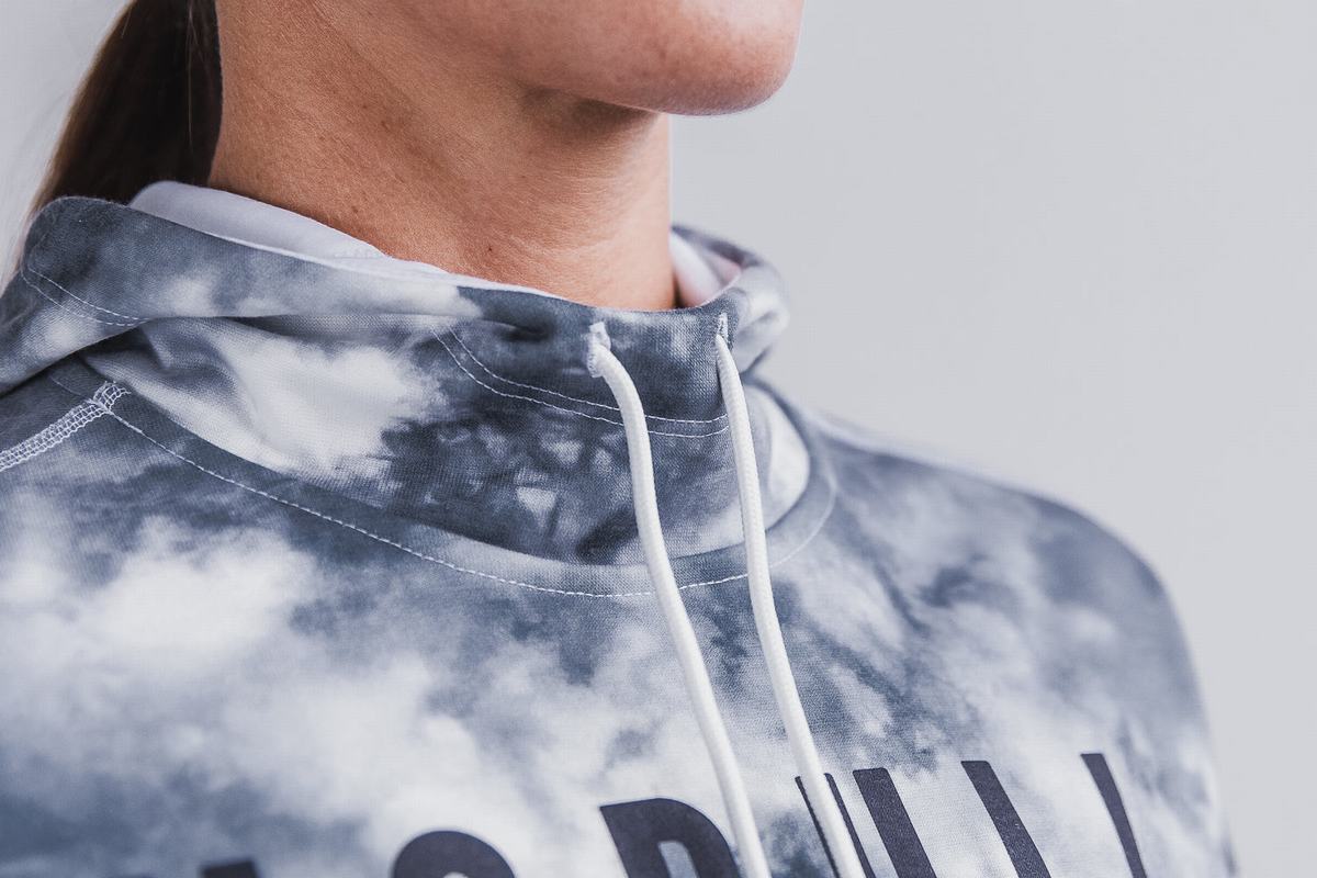 Sweat À Capuche Nobull Tie-Dye Femme Blanche | JI0862549