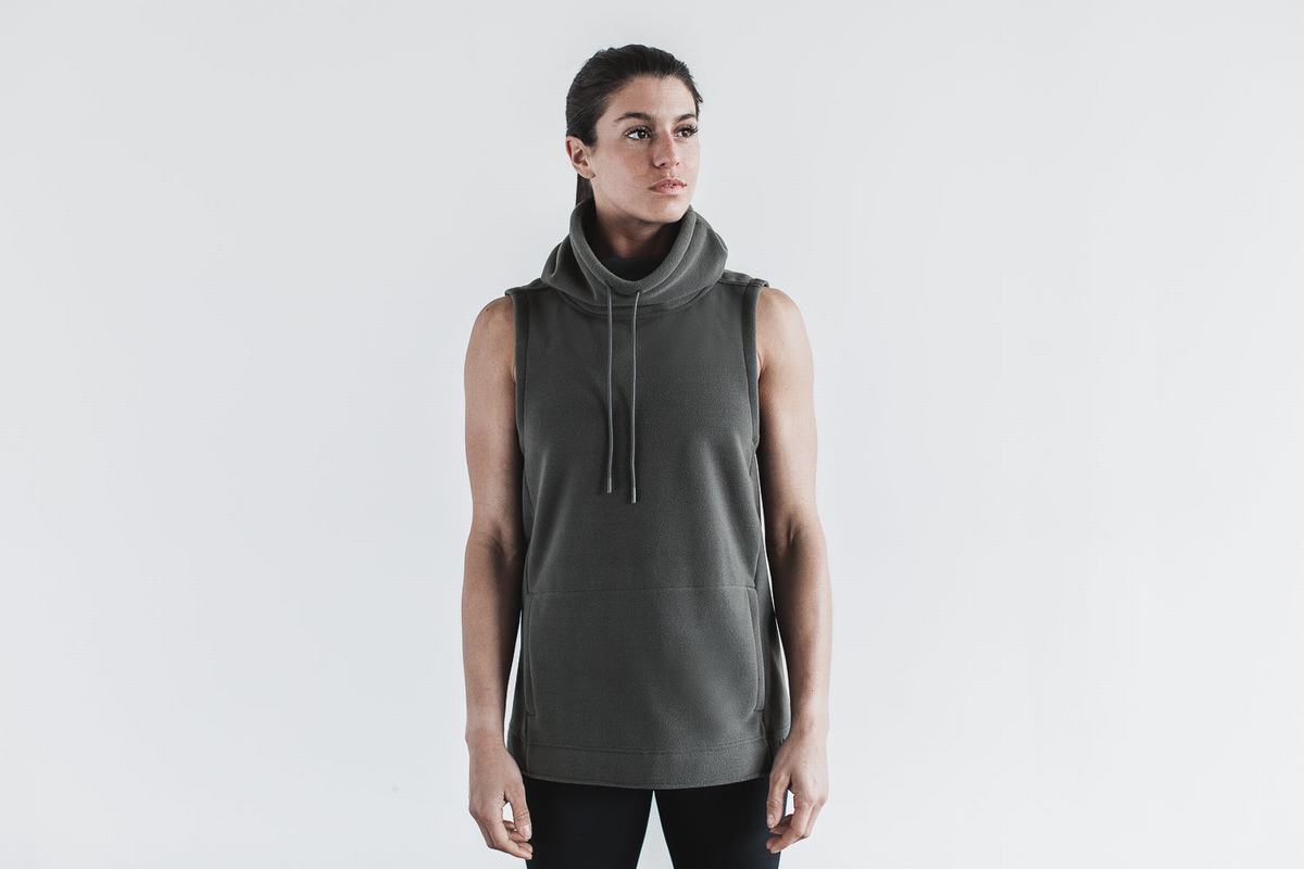 Sweatshirt Nobull Arctic Sans Manches Cowl Femme Grise Foncé | AT5713429
