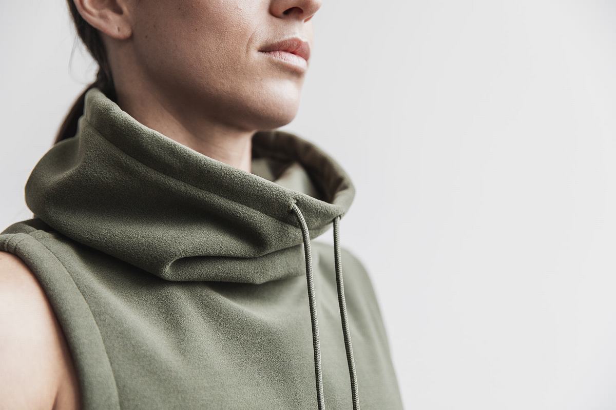 Sweatshirt Nobull Arctic Sans Manches Cowl Femme Vert | BP8973452