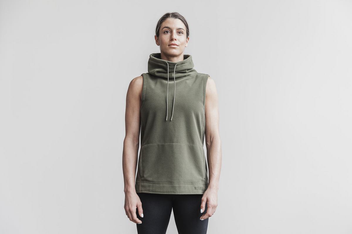 Sweatshirt Nobull Arctic Sans Manches Cowl Femme Vert | BP8973452
