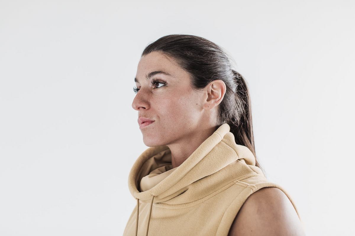 Sweatshirt Nobull Arctic Sans Manches Cowl Femme Beige | GI0521863