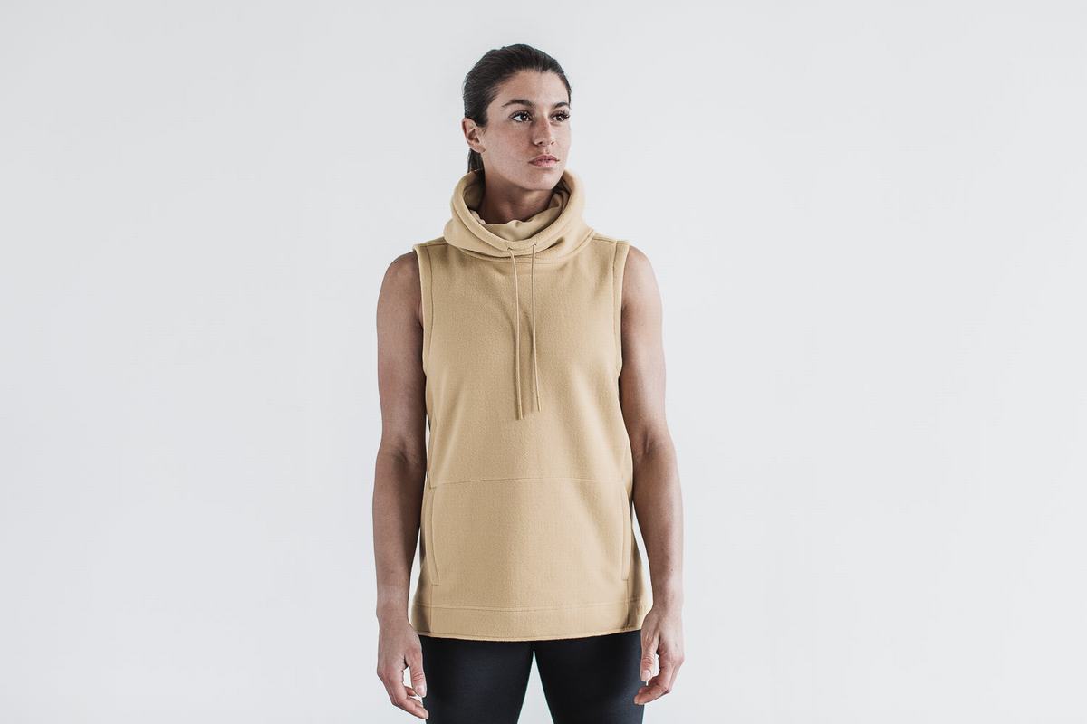 Sweatshirt Nobull Arctic Sans Manches Cowl Femme Beige | GI0521863