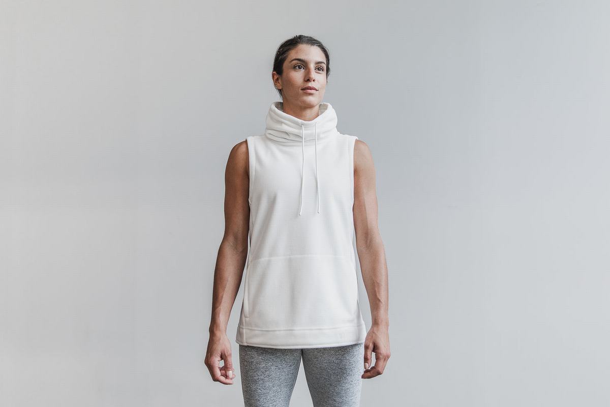 Sweatshirt Nobull Arctic Sans Manches Cowl Femme Blanche | LC2049568