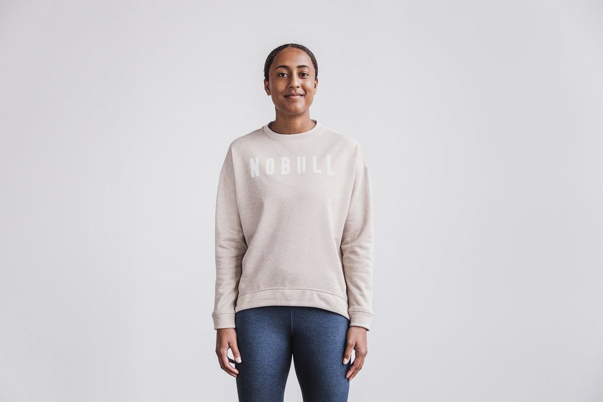 Sweatshirt Nobull Crew Femme Beige | VJ5462013
