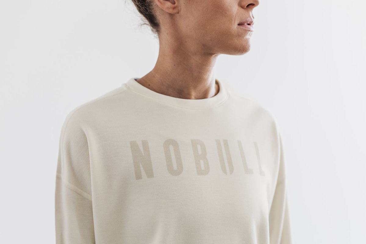 Sweatshirt Nobull Crew Femme Blanche | GY2964781