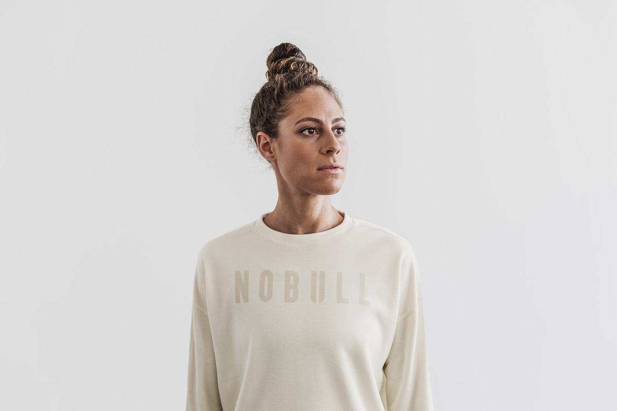 Sweatshirt Nobull Crew Femme Blanche | GY2964781