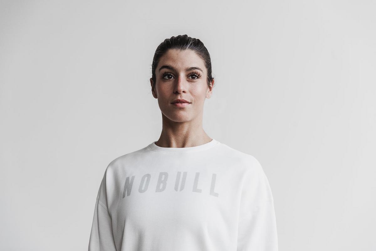 Sweatshirt Nobull Crew Femme Blanche | SQ1302897