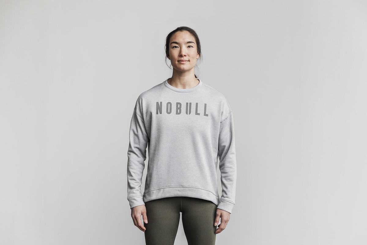 Sweatshirt Nobull Crew Femme Grise Clair | PU9236047