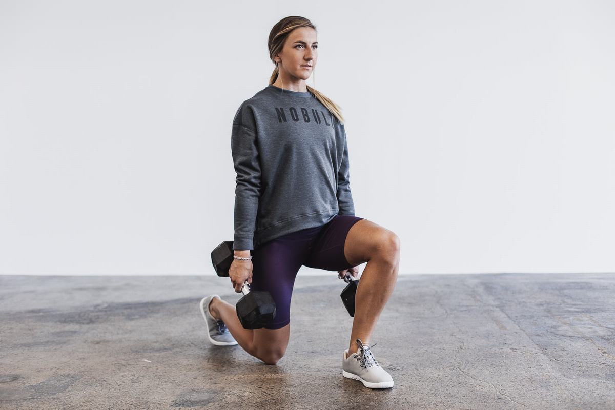Sweatshirt Nobull Crew Femme Grise Foncé | BU2813796