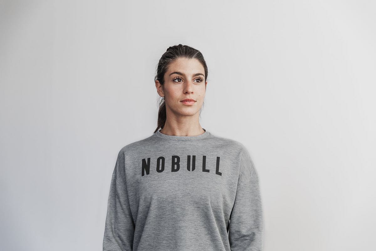 Sweatshirt Nobull Crew Femme Grise | RQ9471602
