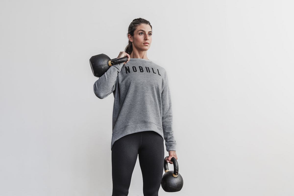 Sweatshirt Nobull Crew Femme Grise | RQ9471602
