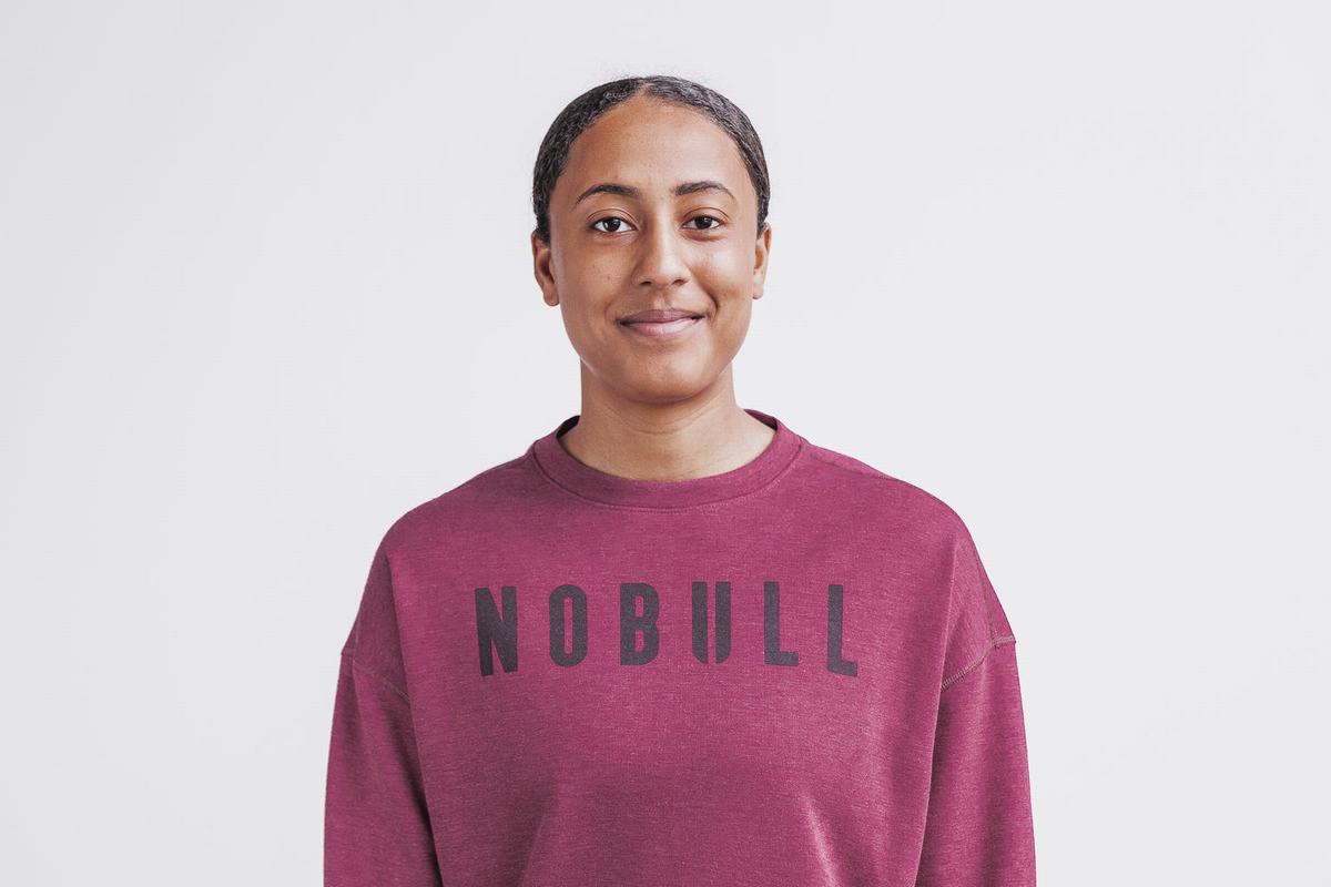 Sweatshirt Nobull Crew Femme Rouge Foncé | UK2316974