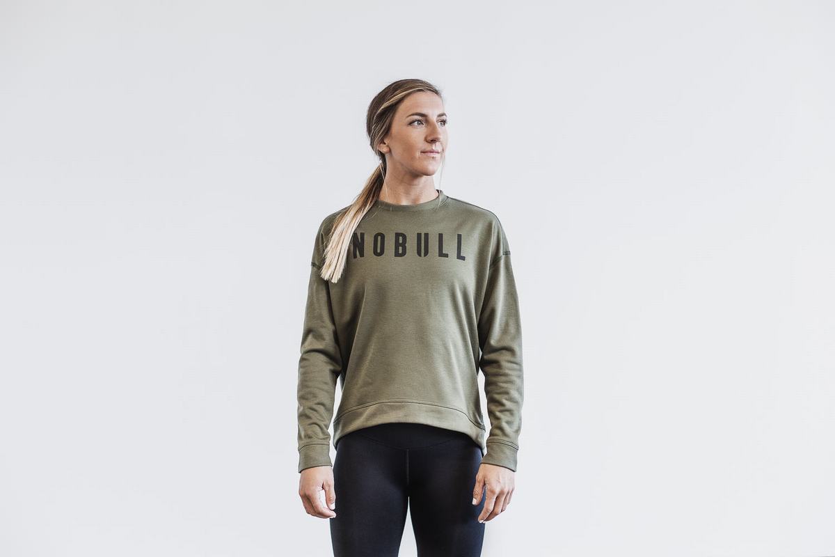 Sweatshirt Nobull Crew Femme Vert | VU8274063