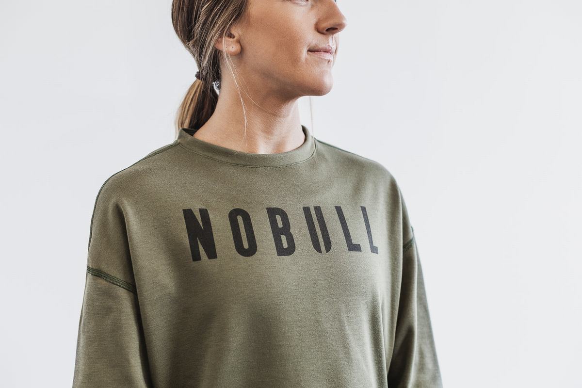 Sweatshirt Nobull Crew Femme Vert | VU8274063