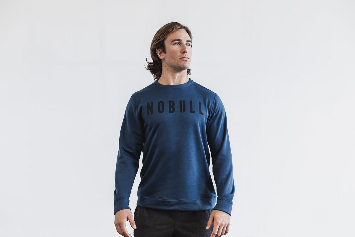 Sweatshirt Nobull Crew Homme Bleu Marine | UE4615289