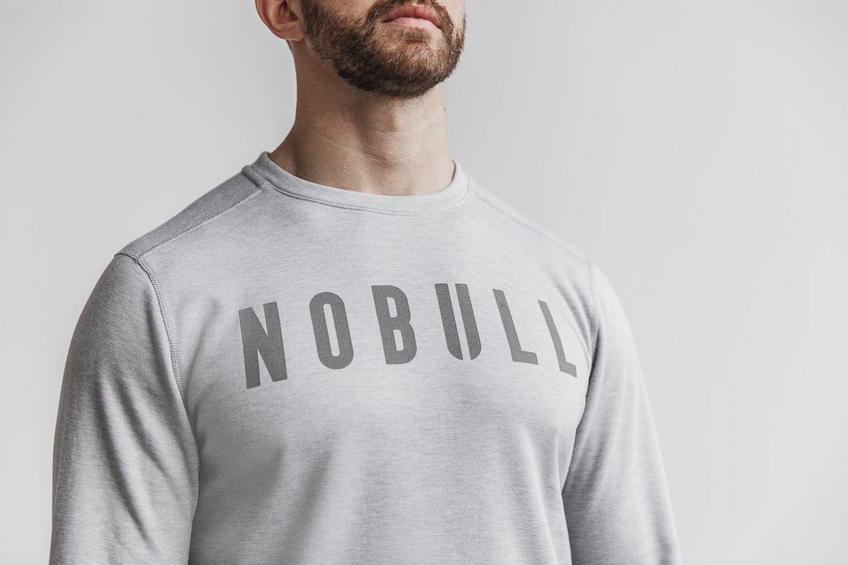 Sweatshirt Nobull Crew Homme Grise Clair | TX1274398