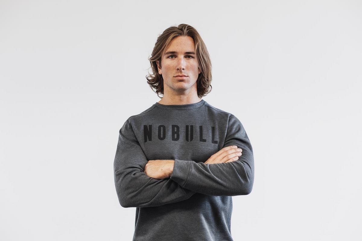 Sweatshirt Nobull Crew Homme Grise Foncé | TC9486513