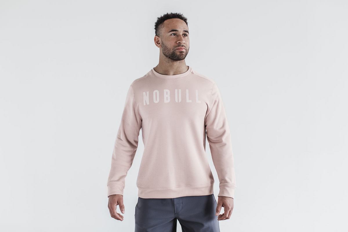 Sweatshirt Nobull Crew Homme Rose | ZM7649381