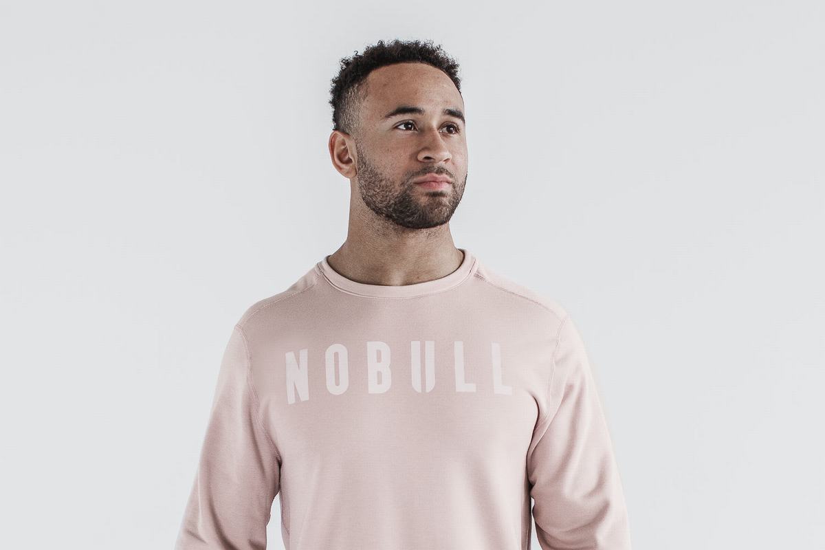 Sweatshirt Nobull Crew Homme Rose | ZM7649381