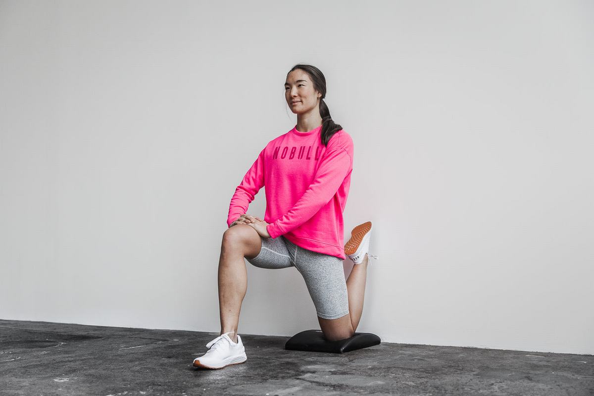 Sweatshirt Nobull Crew Neon Femme Rose | QT4267385