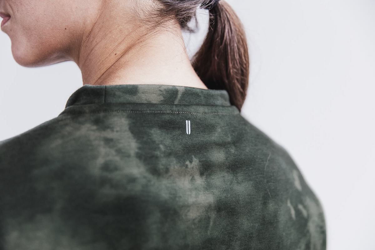 Sweatshirt Nobull Crew Tie-Dye Femme Vert | HC6305148