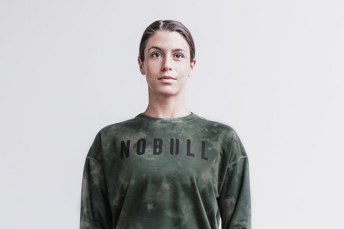 Sweatshirt Nobull Crew Tie-Dye Femme Vert | HC6305148