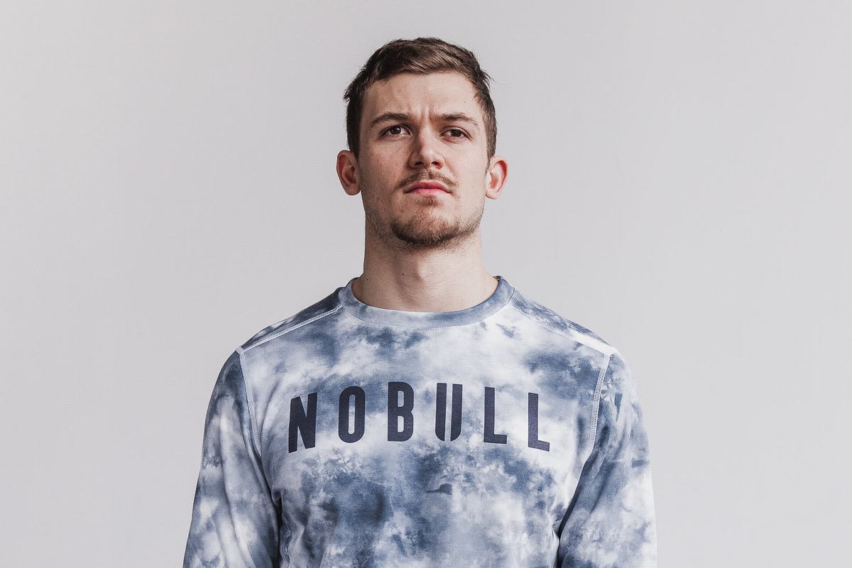 Sweatshirt Nobull Crew Tie-Dye Homme Blanche | VH9630215